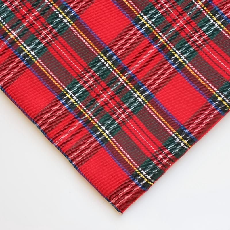 polyester woven fabric, plaid fabric, Christmas red green fabric, twill fabric, jacquard check fabric, fabric for bags, fabric for shoes, fabric for hats, fabric for pet decorations, festive fabric, holiday craft fabric, DIY fabric Australia - Red - Size