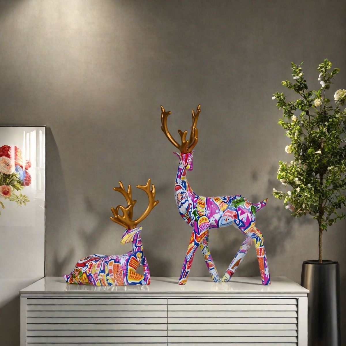Christmas reindeer decorations, New Year decorations, wedding decorations, desk decor, home decor, TV cabinet decor, modern Christmas decor, Australian holiday decor, festive reindeer statues - Christmas - Size 1