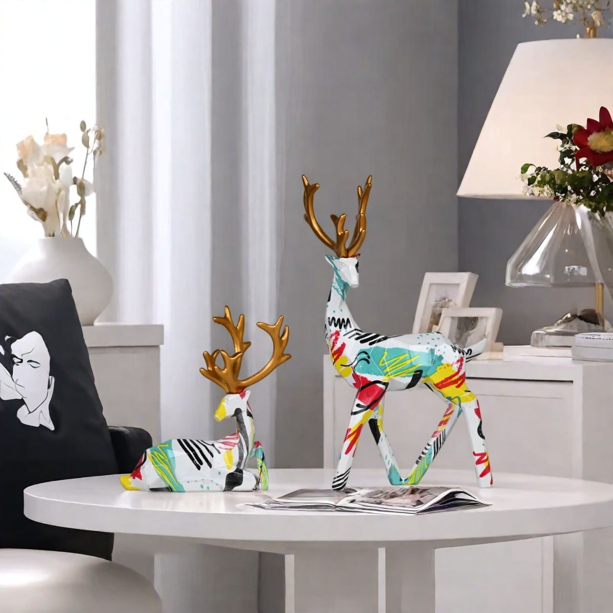 Christmas reindeer decorations, New Year decorations, wedding decorations, desk decor, home decor, TV cabinet decor, modern Christmas decor, Australian holiday decor, festive reindeer statues - Christmas - Size 6