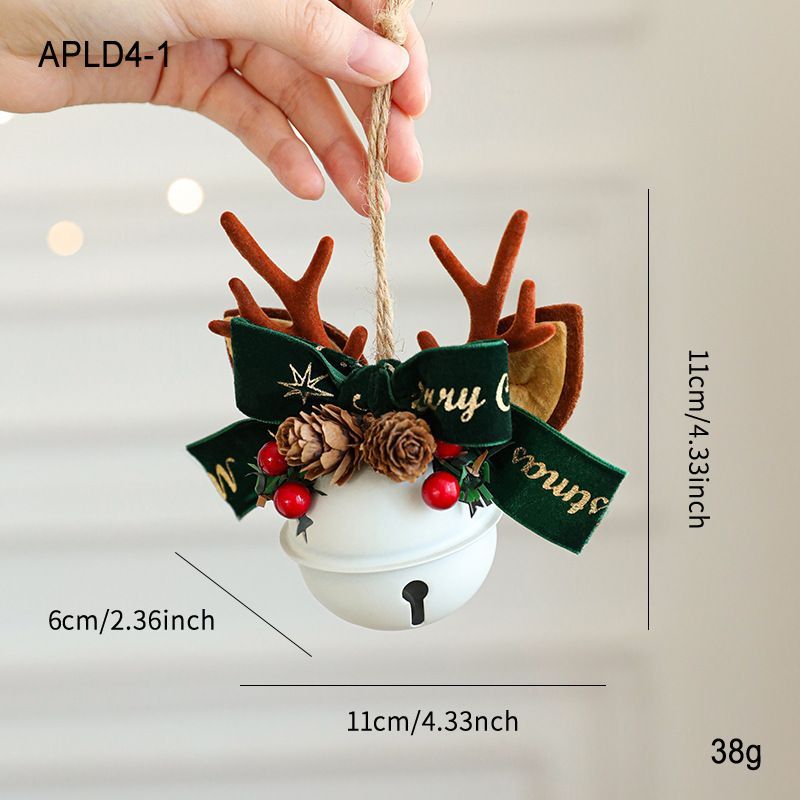 Vintage Metal Christmas Bell Floral Christmas Decorations Red And Gold - Multi-color - Size APLD4-1