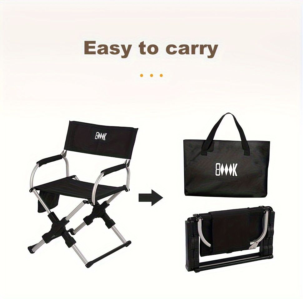 Folding camping chair, portable outdoor seat, camping furniture, lightweight folding chair, comes with carrying bag, Australian outdoor gear - black