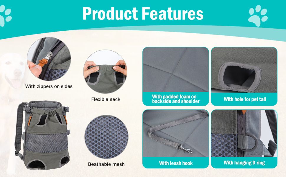 Gray Black outdoor pet backpack, dog backpack, pet carrier, outdoor dog gear, pet travel, dog transportation, Australia pet carrier, small dog backpack, medium dog carrier, breathable pet backpack