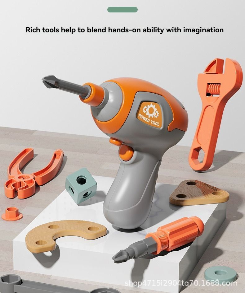 DIY assembly toy, wooden building set, electric drill toy for kids, educational construction toy, creative puzzle set, children's tool kit, Australian toy, hand-eye coordination toy - Multi - Size 147pcs