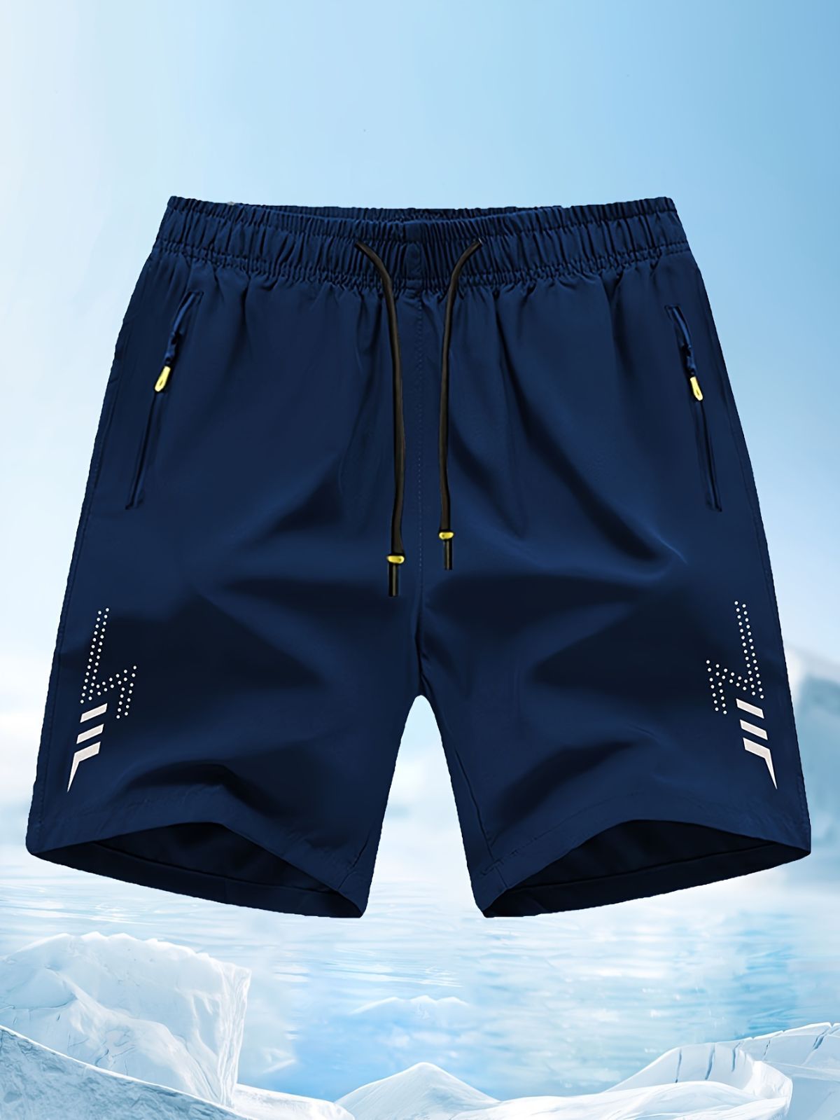 Men'S Athletic Shorts Gym Shorts Running Shorts Side Pocket Shorts Zippered - Turquoise - Size XXL