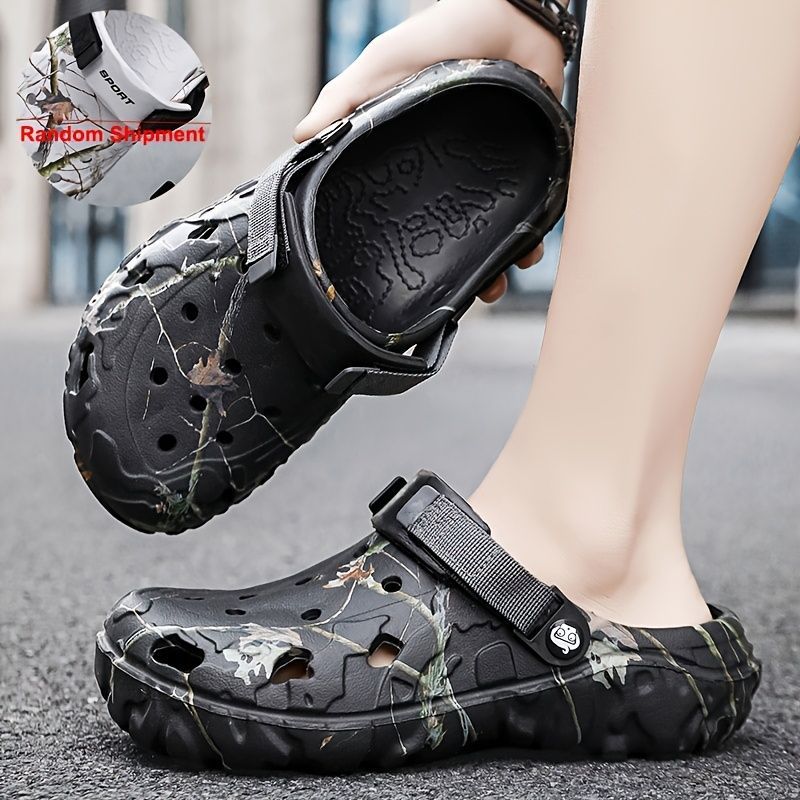 Men'S Summer Mules Beach Shoes Thick-Soled Mules EVA Shoes Anti-Slip Shoes - Black - Size 45