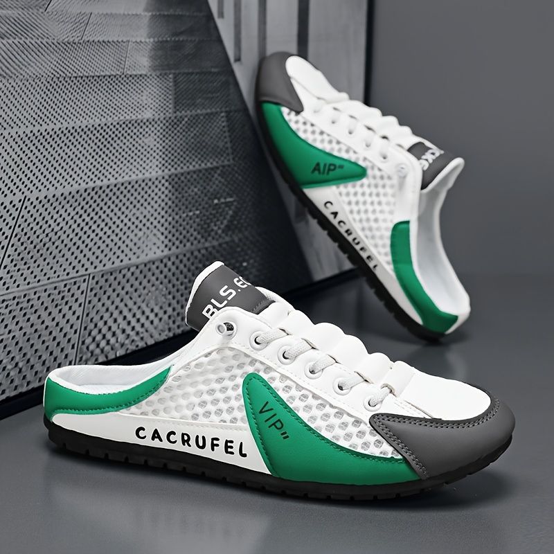 Men'S Casual Shoes Slip-On Shoes Semi-Slippers Anti-Slip Shoes Wear-Resistant - Green - Size 47