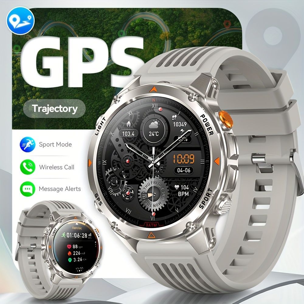 Men'S Outdoor Smart Watch GPS Sports Watch Water-Resistant Smart Watch Wireless - Black - Size 01
