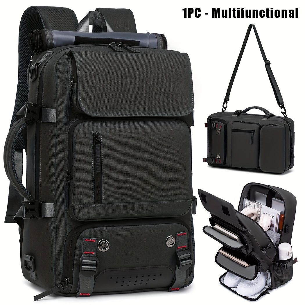 18.1-inch Easy-Travel Bag (46×30×16 cm): Four carrying modes in one bag, with independent shoe compartment and freely switchable hidden shoulder straps.(BLACK)