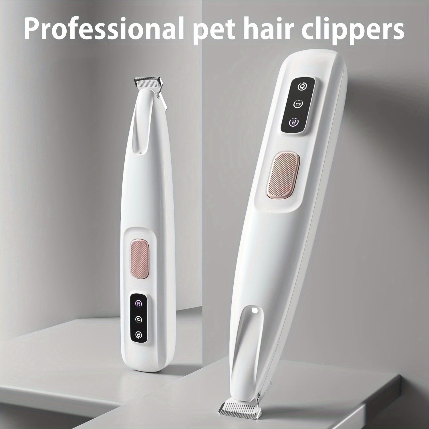 Pet grooming clippers with LED assisted lighting Safe low-noise USB/battery life Pet grooming electric clippers with LED assist lighting Safe low noise USB / battery life