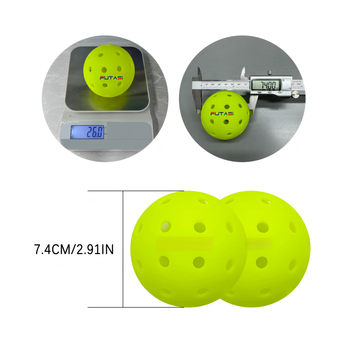 12pcs Pickleball, 40-hole seamless one-piece design, aerodynamic construction, excellent stability, rough matte surface enhances ball control, suitable for competitive Pickleball games