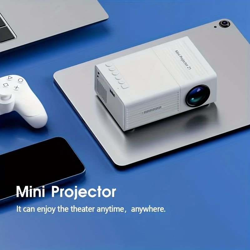 Pocket cinema carries | 80-inch wireless mini projector, direct phone connection, USB instant broadcast, and camping bedroom enjoys HD giant screen.