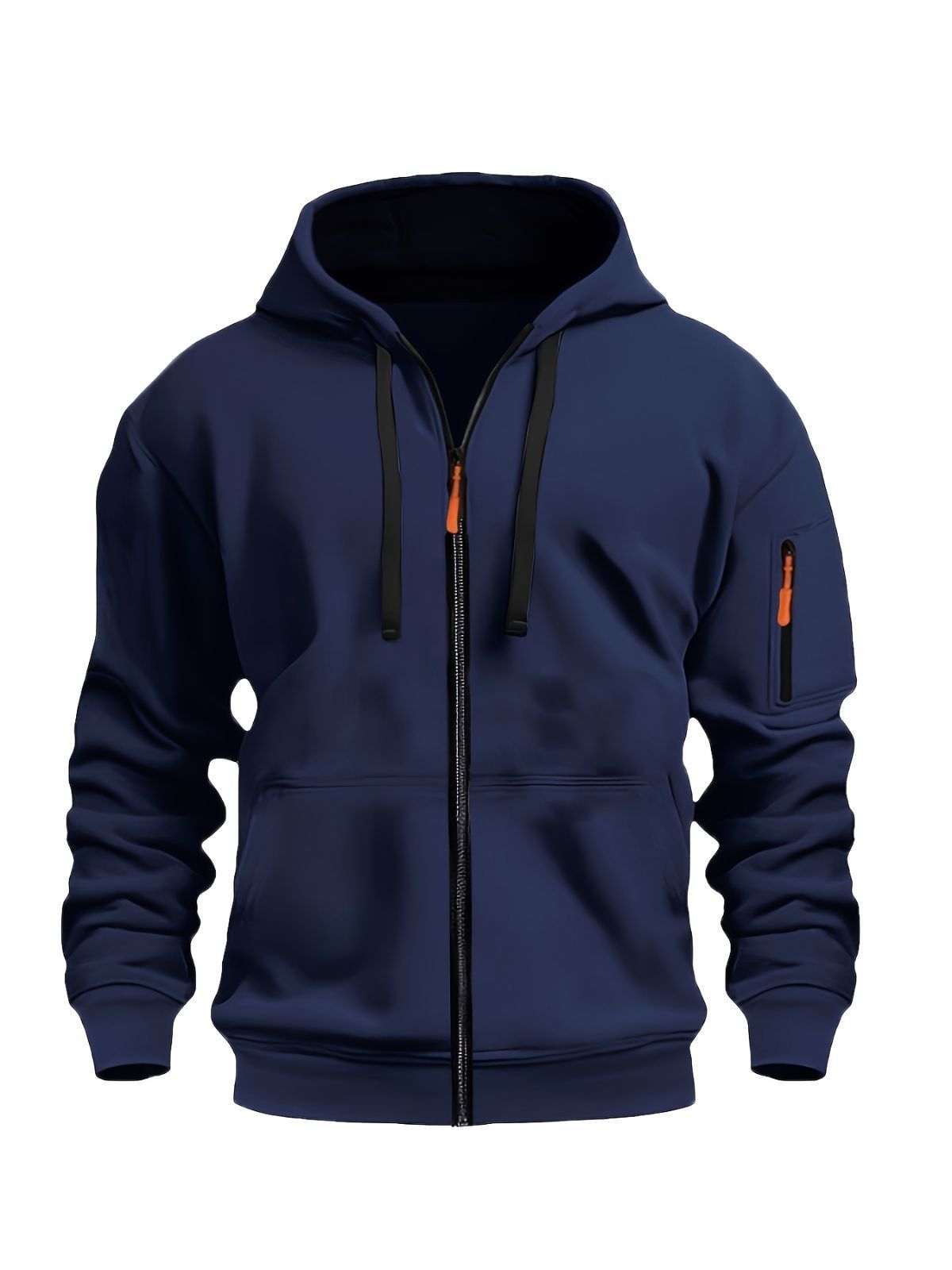Unisex Hoodie Zip-Up Hoodie Autumn Winter Jacket Fleece Jacket Outdoor Training - Khaki - Size M(AU M/EU48)