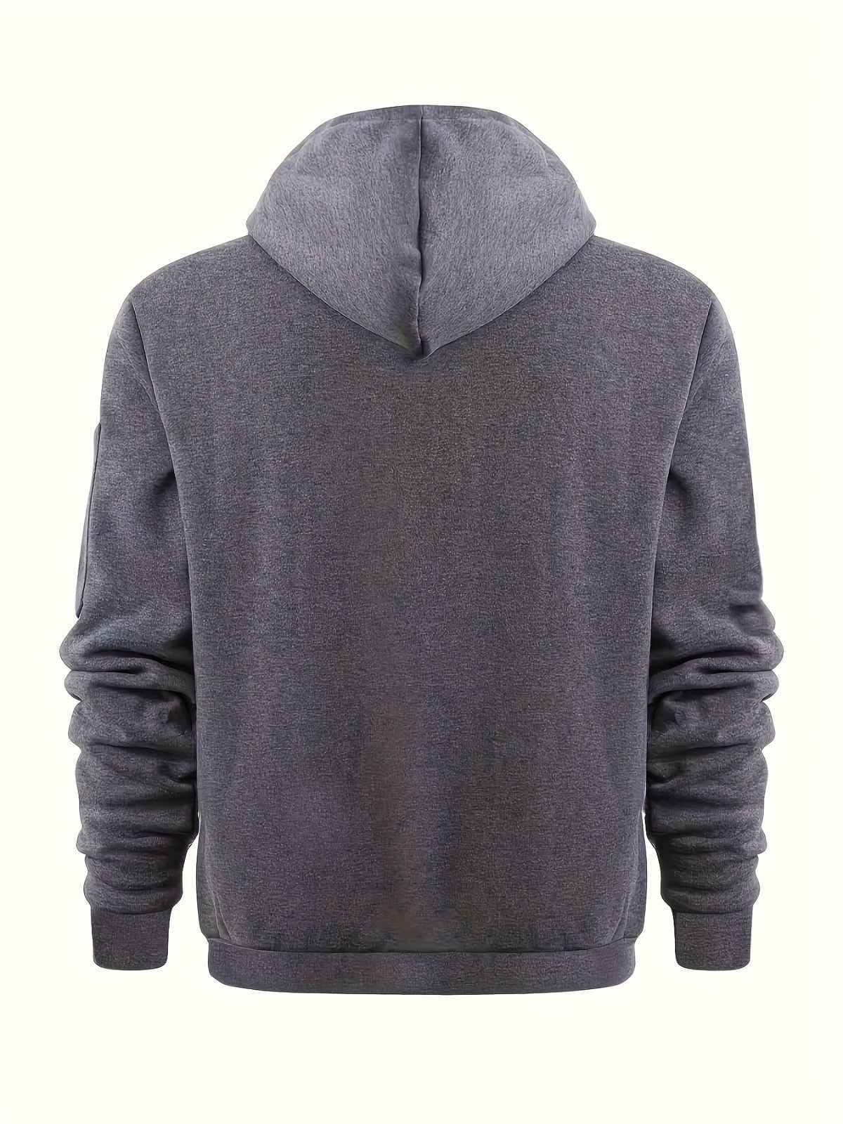Unisex Hoodie Zip-Up Hoodie Autumn Winter Jacket Fleece Jacket Outdoor Training - Navy - Size M(AU M/EU48)