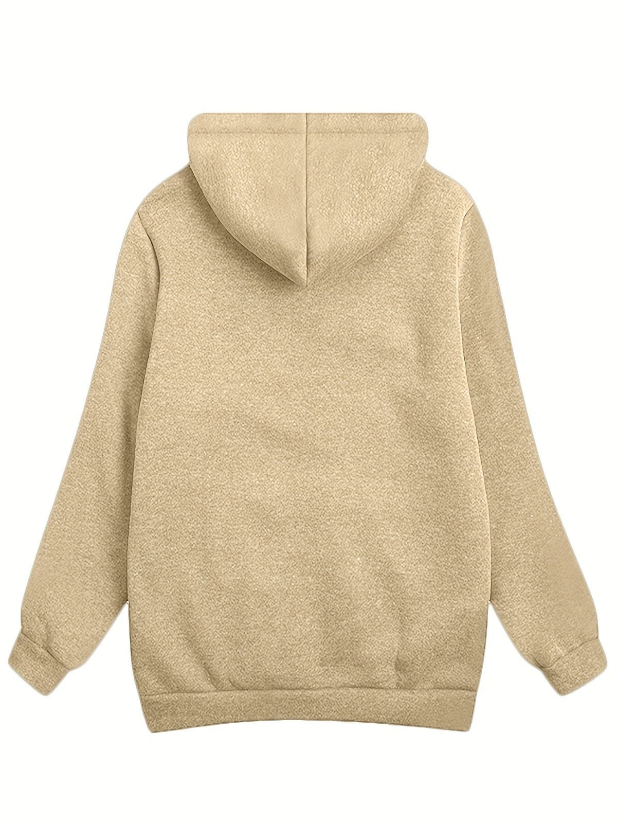 Fleece-Lined Hooded Jacket Women'S Winter Jacket Autumn Winter Coat Hooded - Khaki - Size S(AU S/EU46)