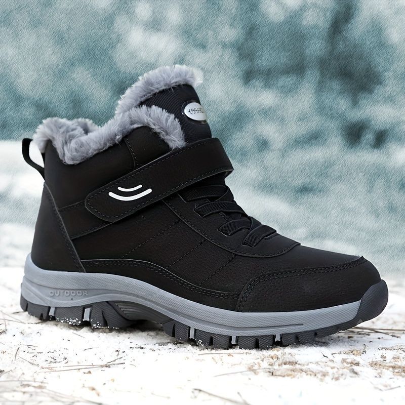 Women's winter boots, couple style, autumn and winter, men's and women's outdoor sports high-top hiking shoes, women's warm, fleece-lined, thick, slip-resistant, abrasion-resistant, soft sole, old people's shoes, parents' shoes, large size, short boots, m