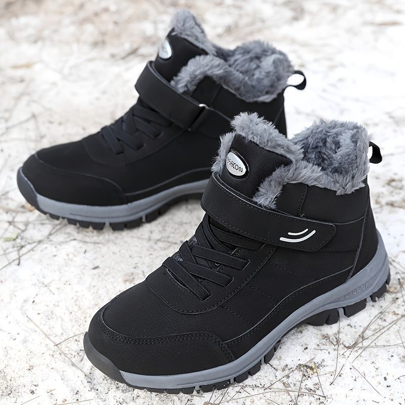 Women's winter boots, couple style, autumn and winter, men's and women's outdoor sports high-top hiking shoes, women's warm, fleece-lined, thick, slip-resistant, abrasion-resistant, soft sole, old people's shoes, parents' shoes, large size, short boots, m