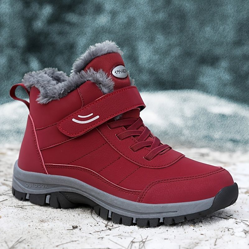 Women's winter boots, couple style, autumn and winter, men's and women's outdoor sports high-top hiking shoes, women's warm, fleece-lined, thick, slip-resistant, abrasion-resistant, soft sole, old people's shoes, parents' shoes, large size, short boots, m
