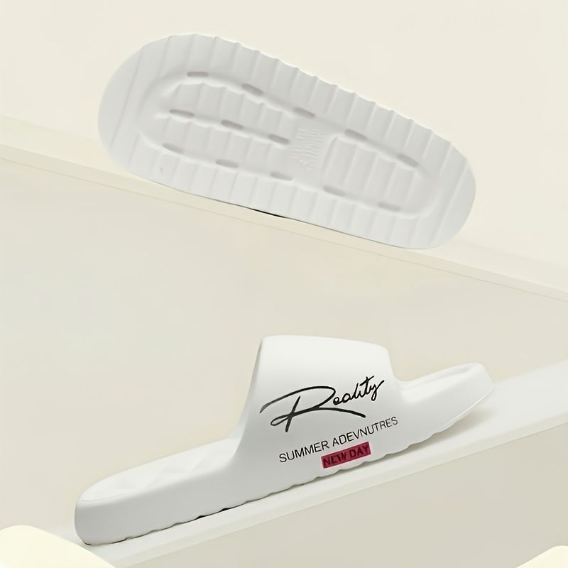EVA One-Step-On Slippers - All-Season Unisex Design - White - Size 9(AU9/EU42)