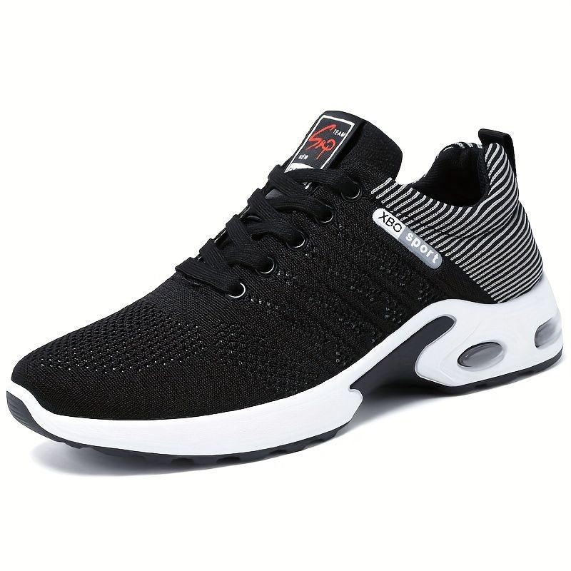Men's Fashion Sneakers with Breathable Mesh and Cushioned Sole - Black - Size 11(AU11/EU44)