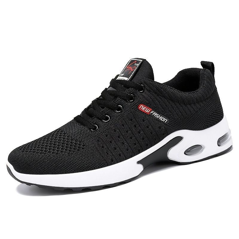 Men's Fashion Sneakers with Breathable Mesh and Cushioned Sole - Black - Size 13(AU13/EU46)