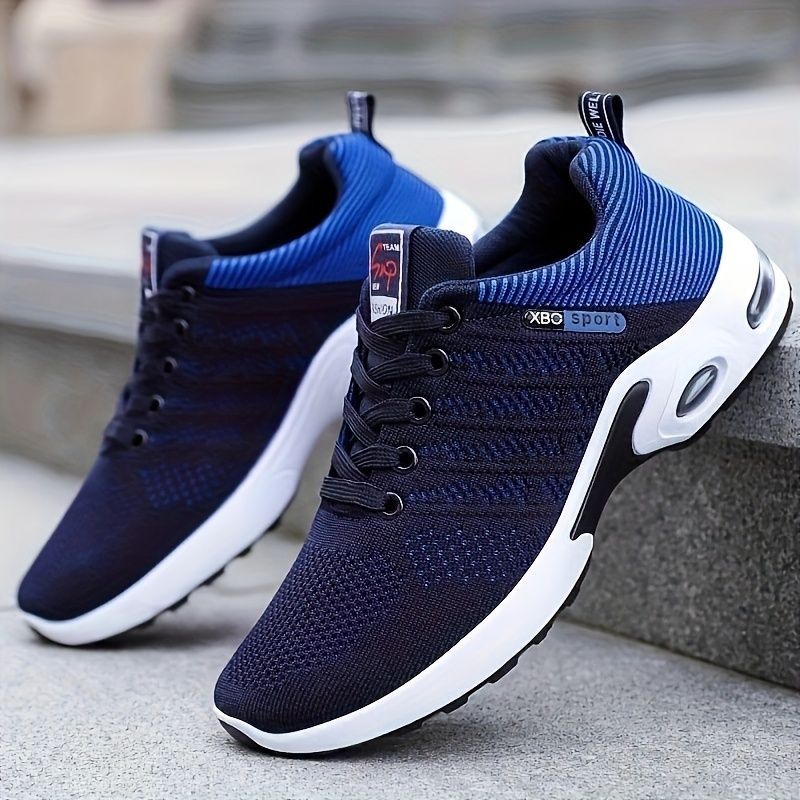 Men's Fashion Sneakers with Breathable Mesh and Cushioned Sole - Black - Size 13(AU13/EU46)