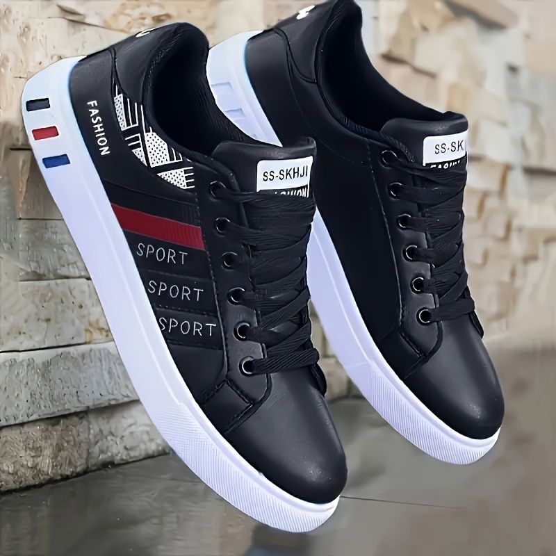 Koonexy Men'S Skate Shoes Low-Top Sneakers Pvc Sole Casual Sneakers Formal - White - Size 7(AU7/EU40)