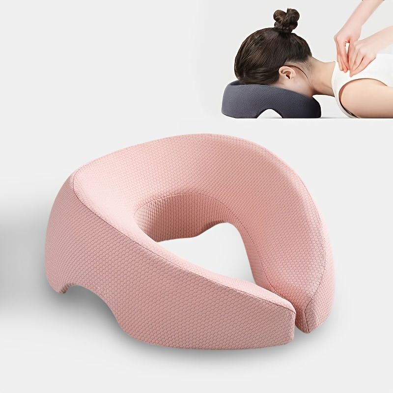 GREY Soft O-shaped/U-shaped Face Pillow for Beauty Salons/Spa Massage, Ergonomic Face Pillow, Multi-functional Suitable for Adult Facial Care and Relaxation, Multi-functional Neck and Face Support Comfort Face Pillow