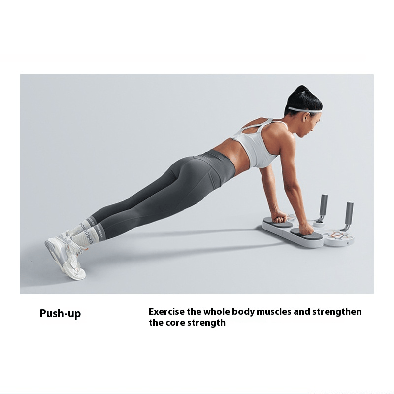 BLACK Three-in-One Training Board: Push-Ups, Planks & Resistance Band Workouts — Your All-in-One Home Fitness Solution