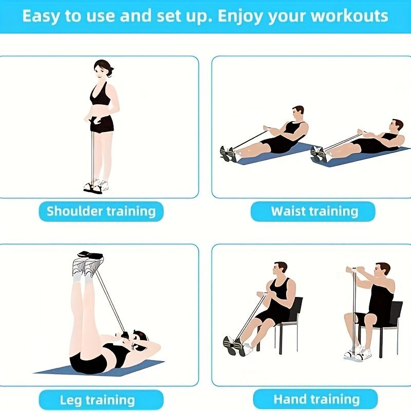 Resistance Band Exerciser: Full-Body Workout, Easy Toning(SKY BLUE)