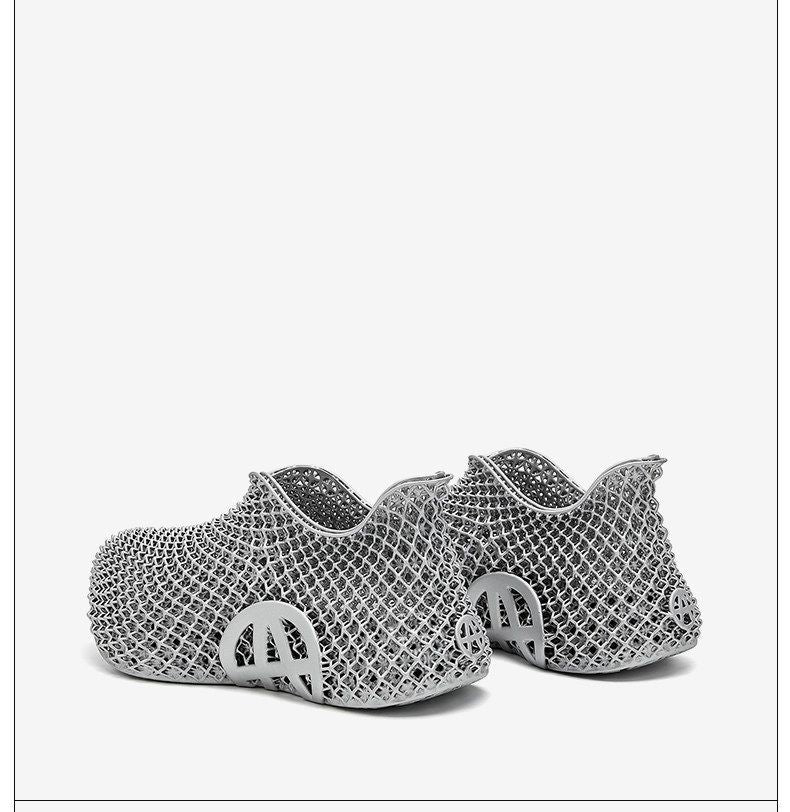 3d Printed Running Shoes Lightweight Running Shoes Breathable Sneakers Custom - Black - Size 6(AU6/EU37)