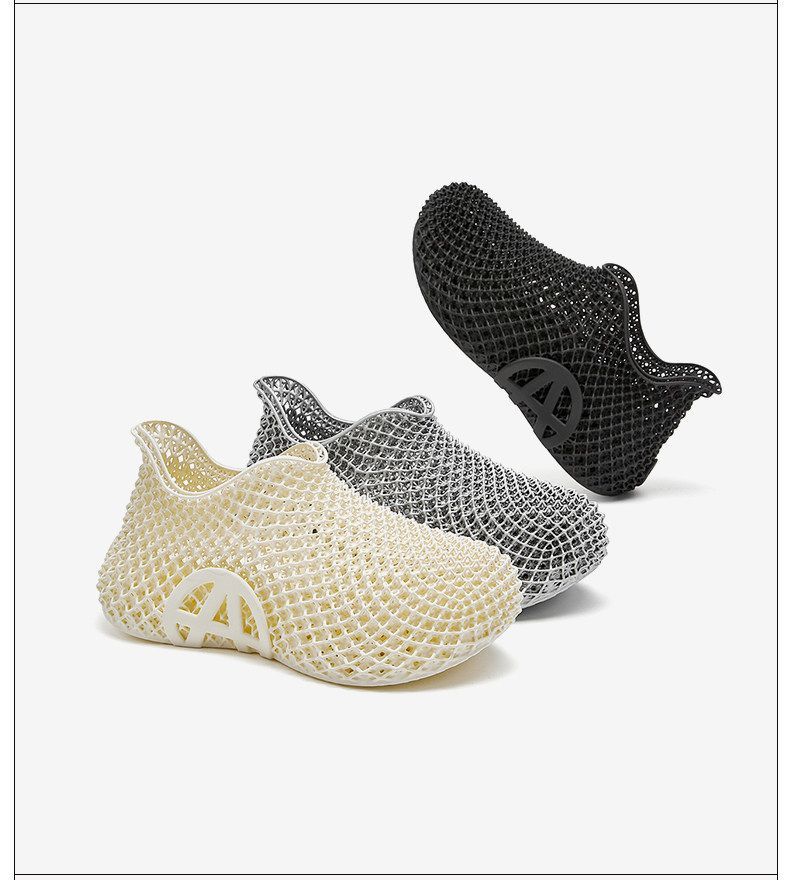 3d Printed Running Shoes Lightweight Running Shoes Breathable Sneakers Custom - Black - Size 6(AU6/EU37)