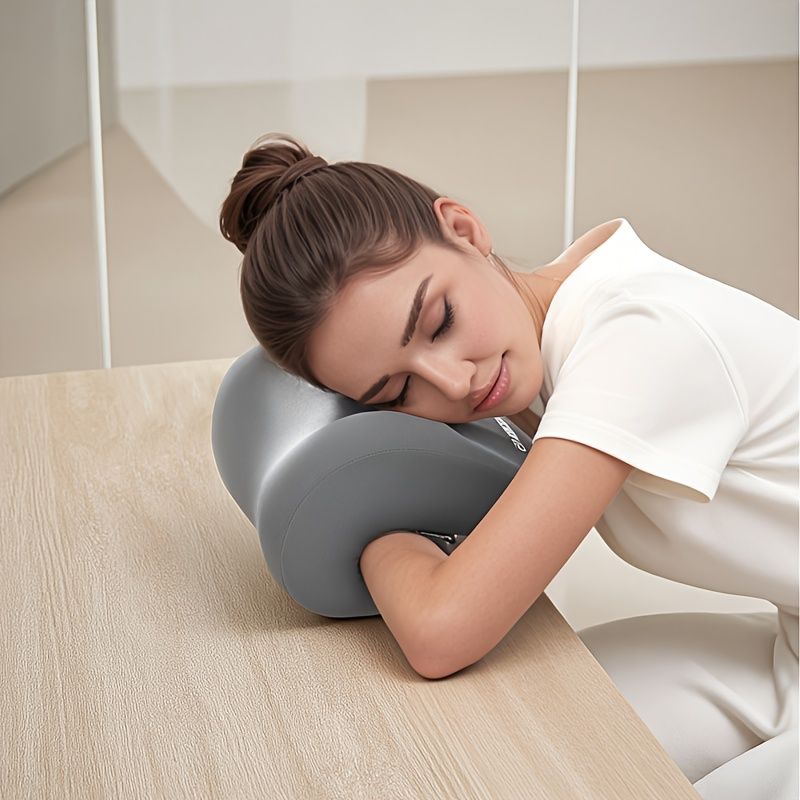 Ergonomic Multi-functional Nap Pillow - Desk Rest Pillow with Neck/Side Support, Memory Foam Cushion for Office, Home & Travel(GRAY)