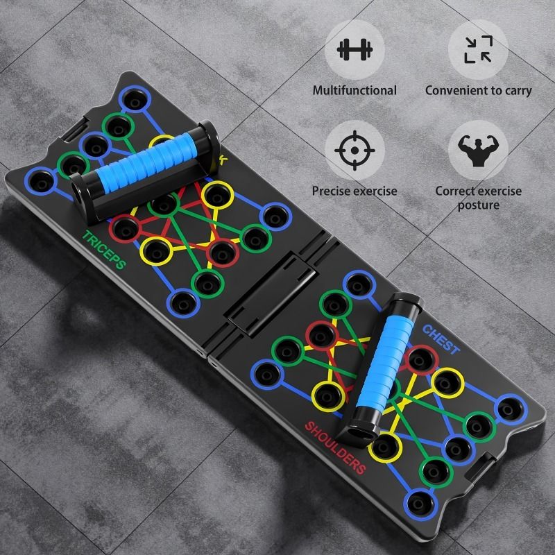 Multifunctional Folding Push-up Board, Home Fitness Push-up Stands, Versatile Home Exercise Equipment. It helps exercise and strengthen shoulders, chest, back, and triceps, improving overall fitness.