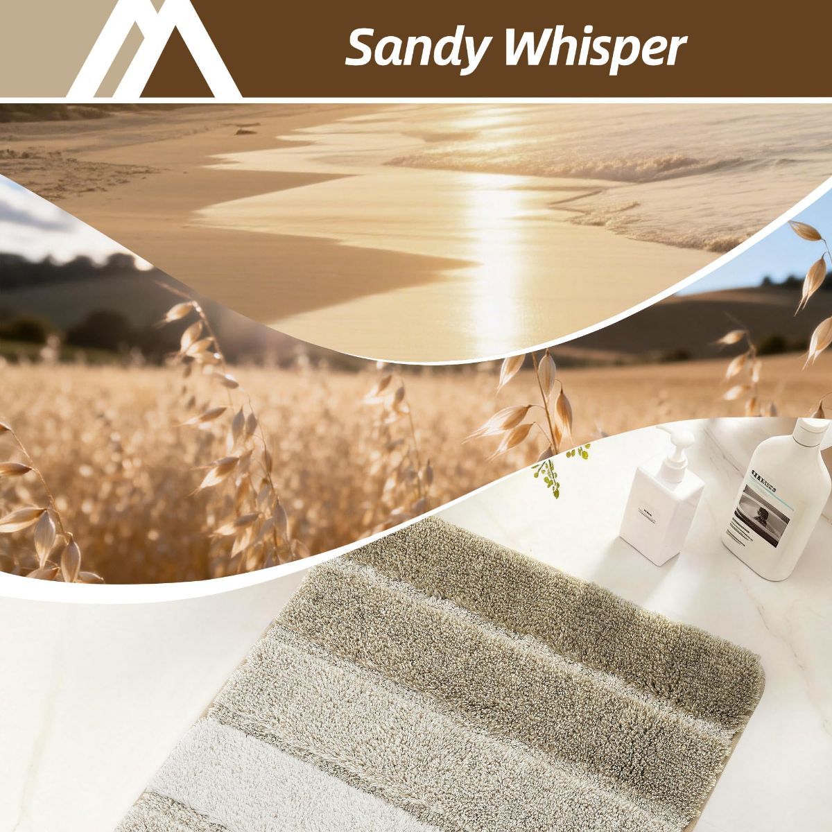 Bathroom Rugs,Ultra Soft Absorbent Bath Mat,Beige | Non-Slip TPR Backing Stays in Place, Machine Washable Bath Rugs Shaggy Rug for Bathroom Floor - Beige - Size 50cm*80cm