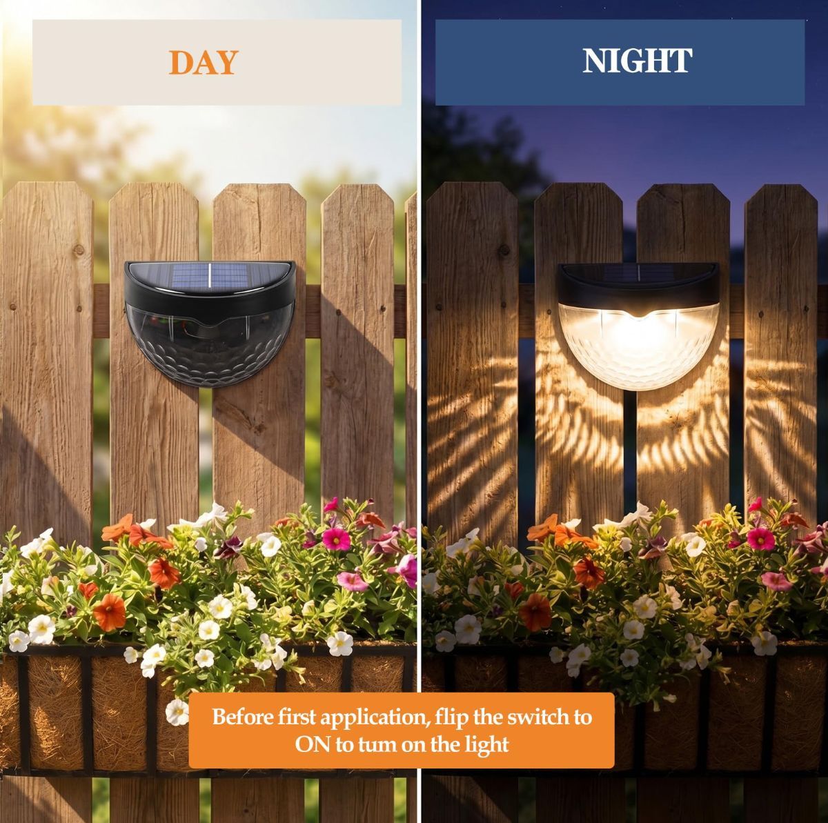 Raised Garden Bed Solar Lights Magnetic with Dusk to Dawn Sensors Wide Angle IPX4 Waterproof Solar Powered Lights Outdoor for Planter Raised Beds Garden Patio Yard Fence, Warm White - Black - Size 8 Pack