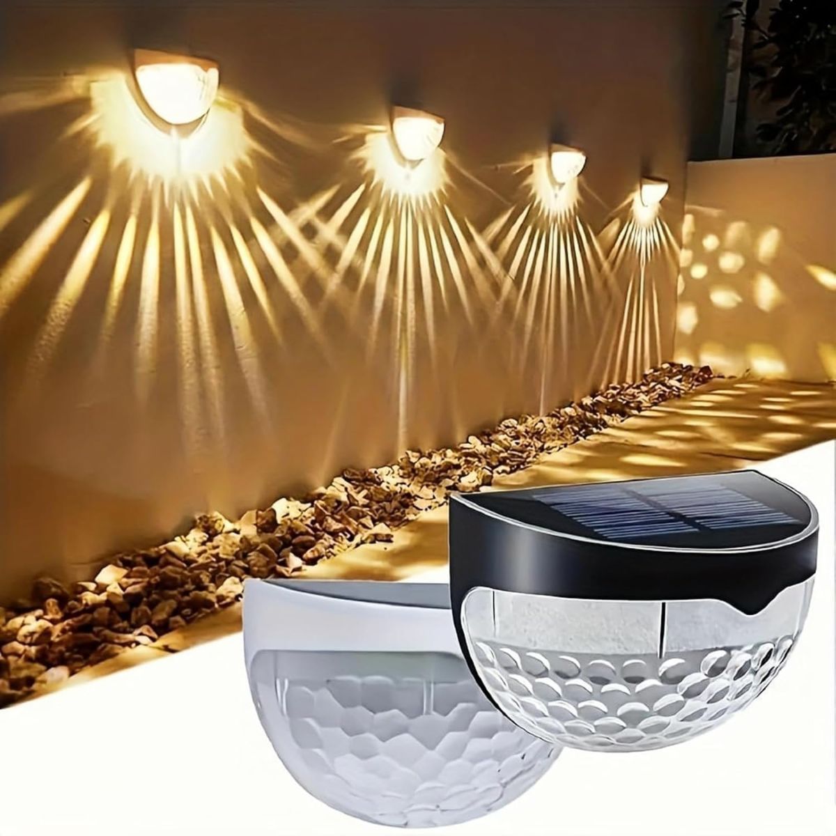 Raised Garden Bed Solar Lights Magnetic with Dusk to Dawn Sensors Wide Angle IPX4 Waterproof Solar Powered Lights Outdoor for Planter Raised Beds Garden Patio Yard Fence, Warm White - White - Size 8 Pack