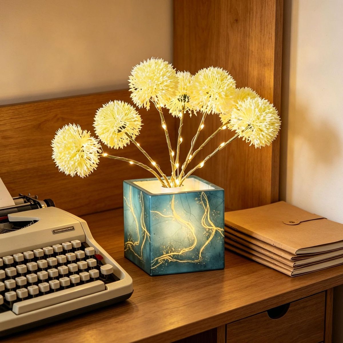 Dandelion Table Lamp USB Battery Operated Decorative Bedside Lamp for Living Room Decor Office Bookstore Nail Salon Beauty Space Home Terrace Decoration - Multi - Size Dandelion