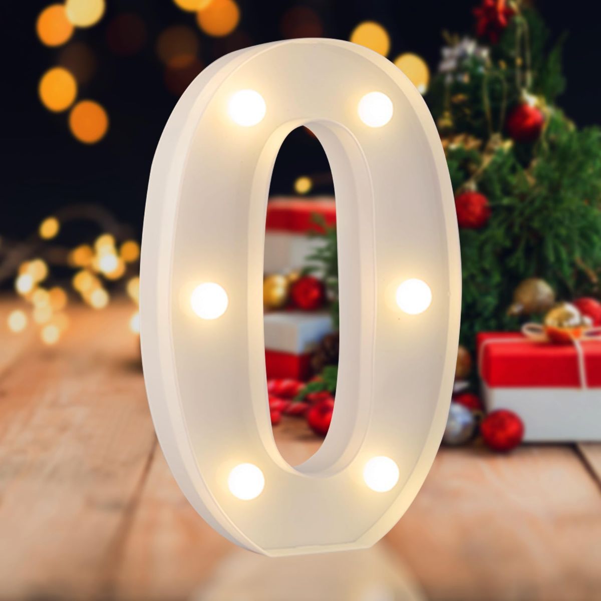 Sign Digit 5, warm white, 26 letters, 10 numbers, heart and & symbol; for birthday, party, Christmas, home, bar, wedding decoration; DIY word combinations; wall & tabletop display; battery operated.