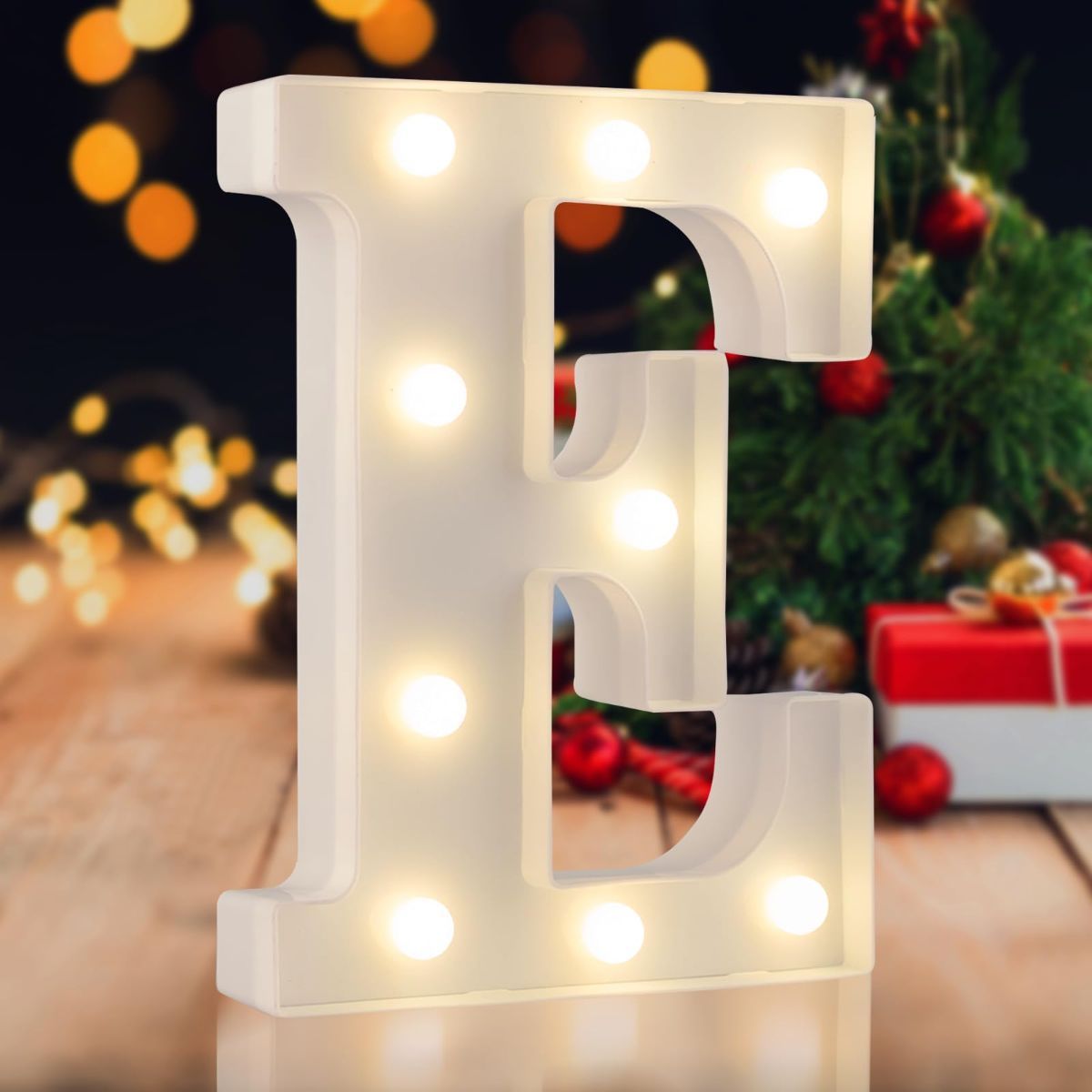 Sign letter D, warm white, 26 letters, 10 numbers, heart and & symbol; for birthday, party, Christmas, home, bar, wedding decoration; DIY word combinations; wall & tabletop display; battery operated.