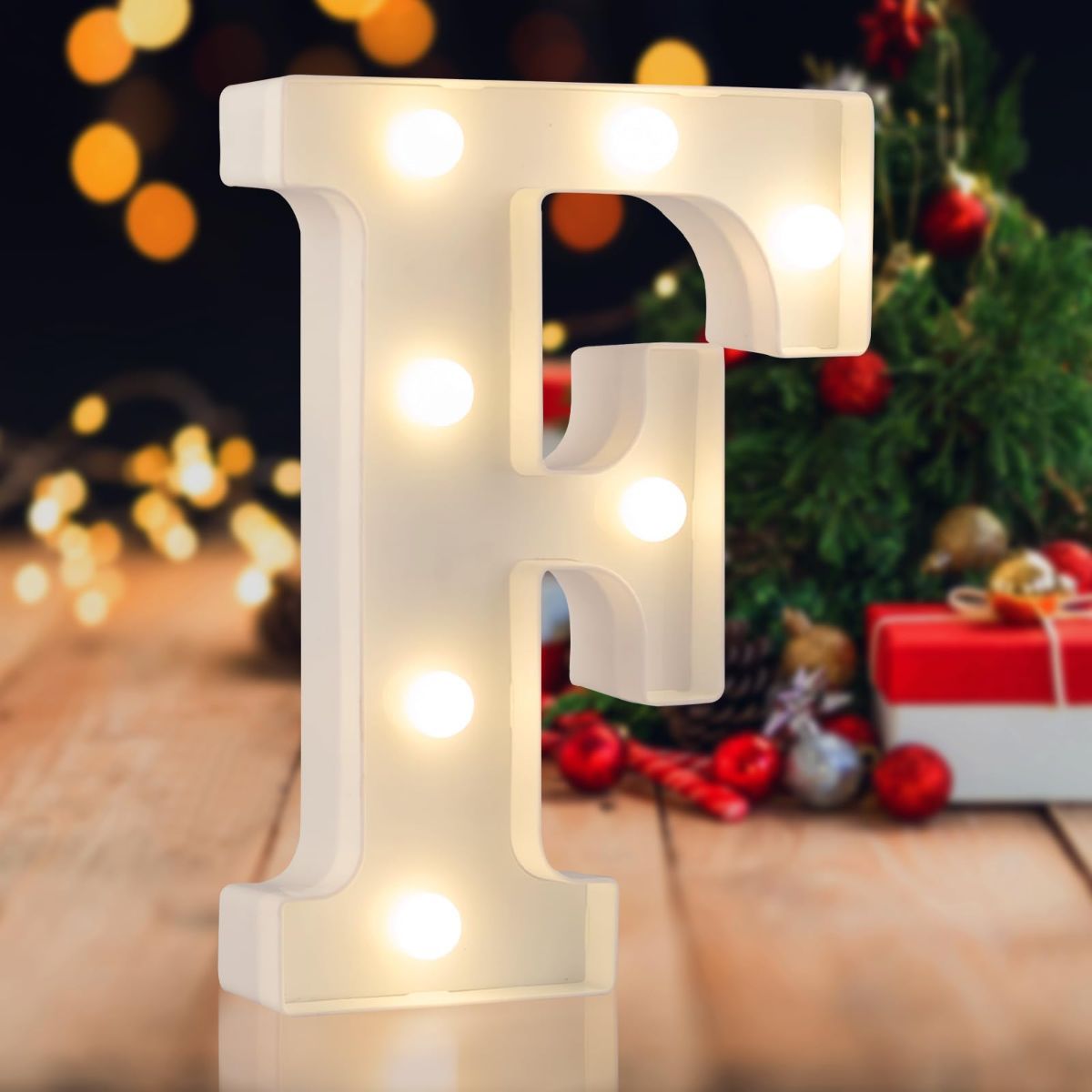Sign letter D, warm white, 26 letters, 10 numbers, heart and & symbol; for birthday, party, Christmas, home, bar, wedding decoration; DIY word combinations; wall & tabletop display; battery operated.