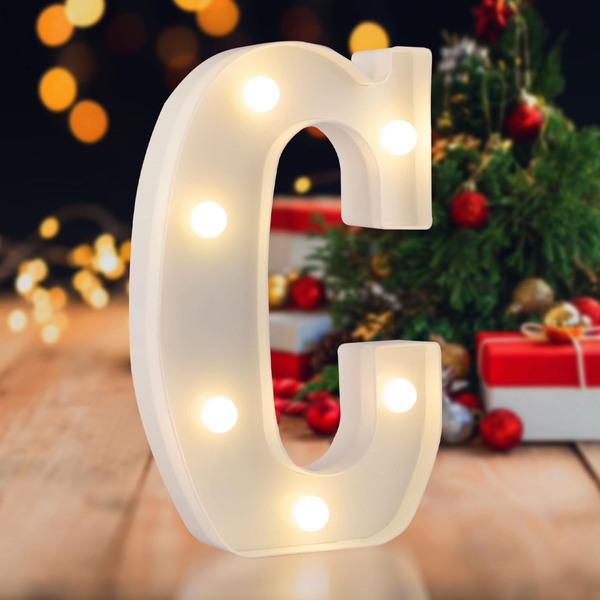 Sign letter E, warm white, 26 letters, 10 numbers, heart and & symbol; for birthday, party, Christmas, home, bar, wedding decoration; DIY word combinations; wall & tabletop display; battery operated.