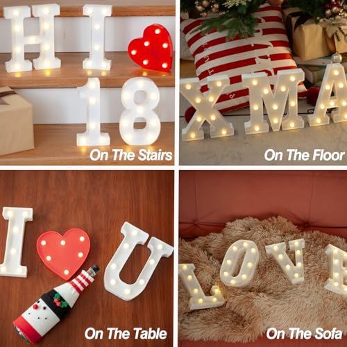 Sign letter W, warm white, 26 letters, 10 numbers, heart and & symbol; for birthday, party, Christmas, home, bar, wedding decoration; DIY word combinations; wall & tabletop display; battery operated.