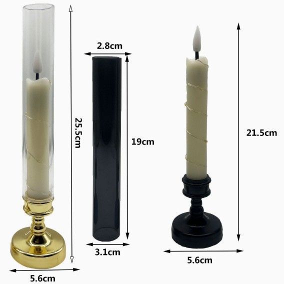 4PCS Flameless LED Candles, Flickering Battery Operated Candles with Embedded Star String Lights, Romantic Decorative Candles Table Decor for Home Wedding Room Christmas Decorations - Silver - Size 25.5*5.5cm