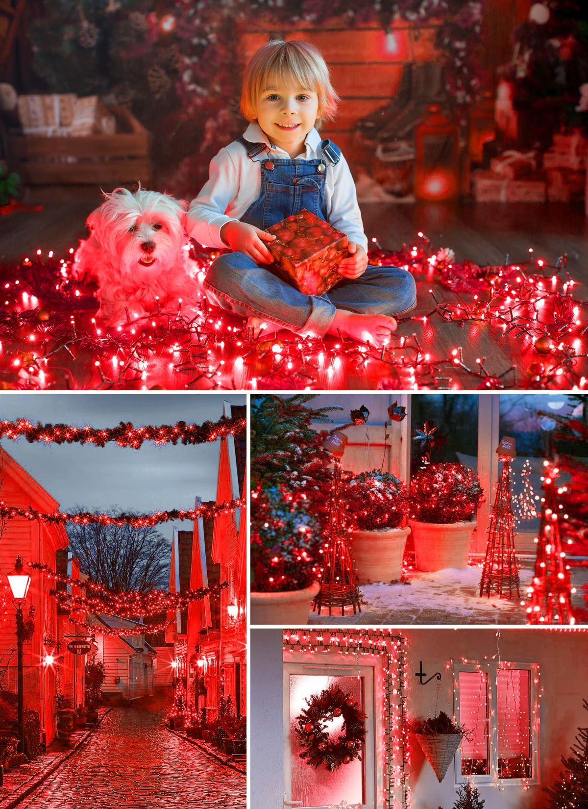Solar String Lights Outdoor, 2 Pack LED Solar Outdoor Lights | Solar Fairy Lights with 8 Lighting Modes, Waterproof Solar Christmas Halloween  Lights for Outside Tree Garden Balcony Gazebo Party - Red - Size 40ft 100-LED String Light