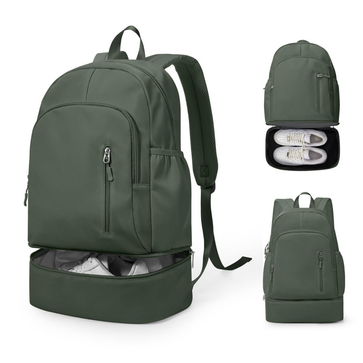 Backpack for Women Men,Cheer bag,Lightweight Gym Bag with Shoe Compartment, Waterproof Sports Backpack with Wet Pocket - Black - Size 46*34cm