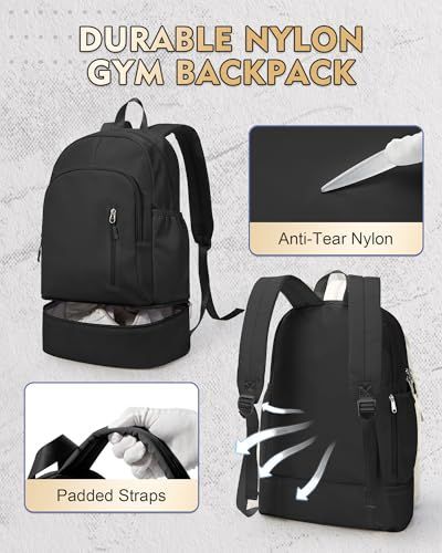 Backpack for Women Men,Cheer bag,Lightweight Gym Bag with Shoe Compartment, Waterproof Sports Backpack with Wet Pocket - Green - Size 46*34cm