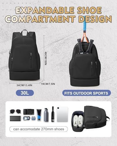 Backpack for Women Men,Cheer bag,Lightweight Gym Bag with Shoe Compartment, Waterproof Sports Backpack with Wet Pocket - Green - Size 46*34cm
