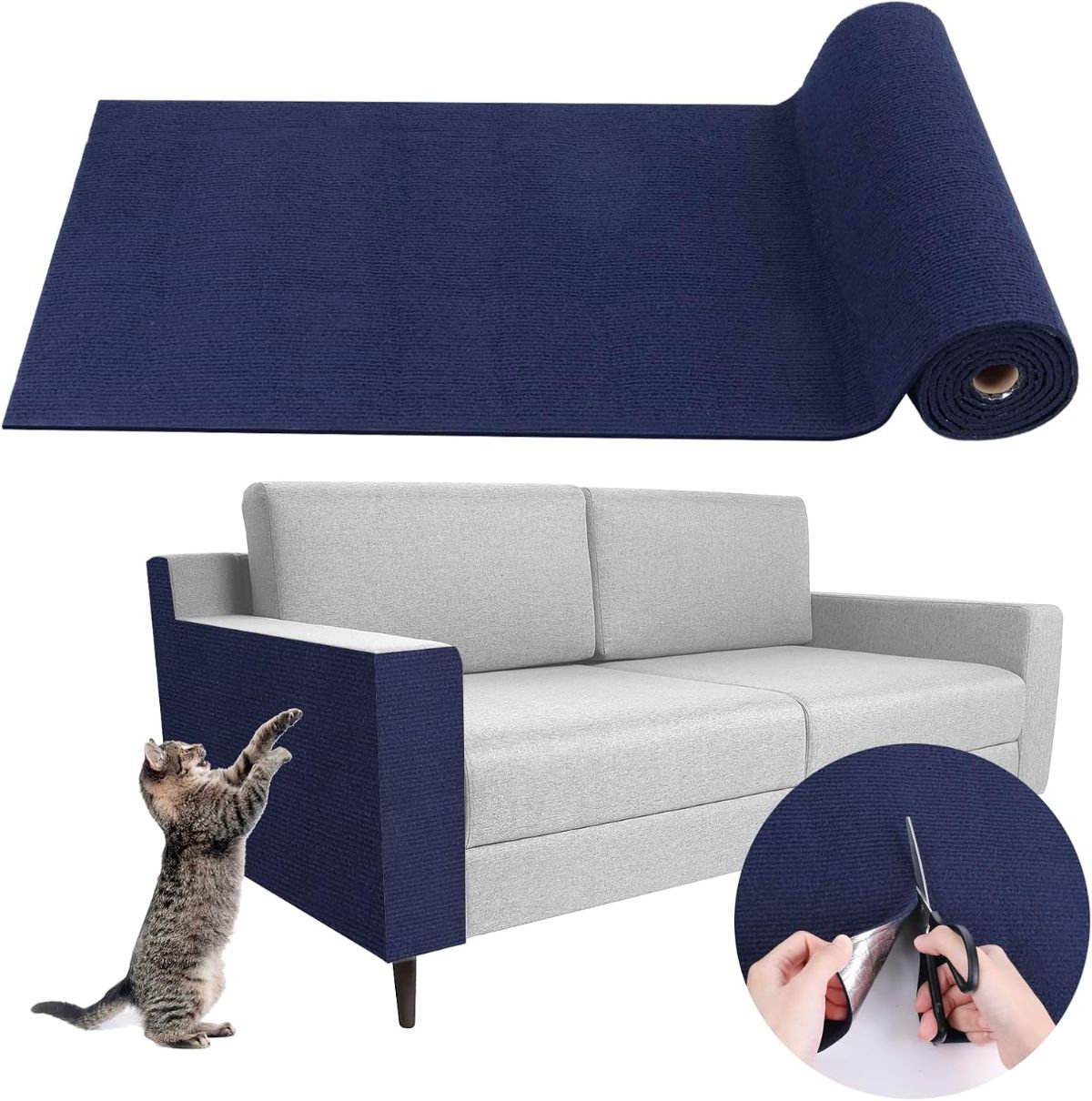 Cat Scratching Pad DIY Cat Accessory Cat Furniture Protection Cat Climbing - Brown - Size 15.8''×118''