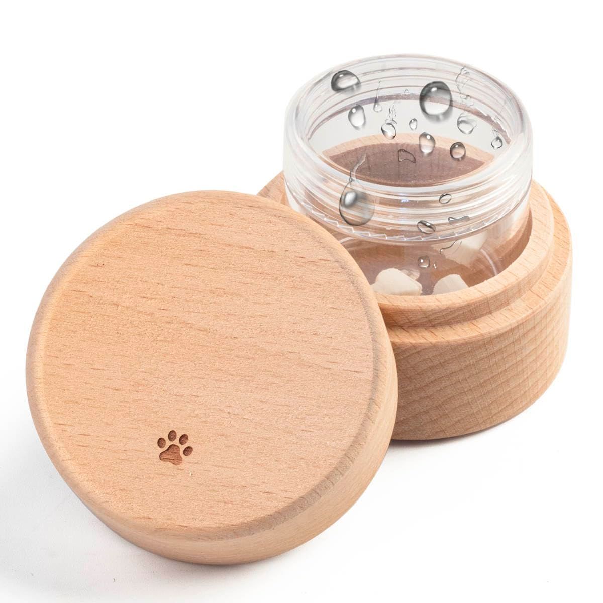 Pet Urns for Dog or Cat Ashes - with Transparent Acrylic Box - Mini urns for pet Ashes, Wooden Pet Cremation Urns, Pet Memorial Keepsake Cat or Dog Memory Box - Wood - Size Rainbow Bridge