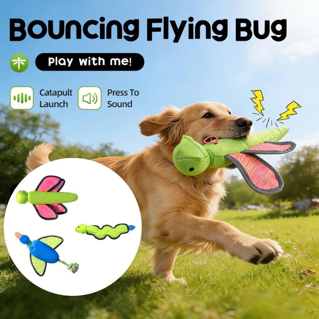 Interactive Dog Training Toy Fun Squeaky Bouncing Flying Ball Dog Chew Toy for Aggressive Chewers Chewing Outdoor Play - Multi - Size Duck